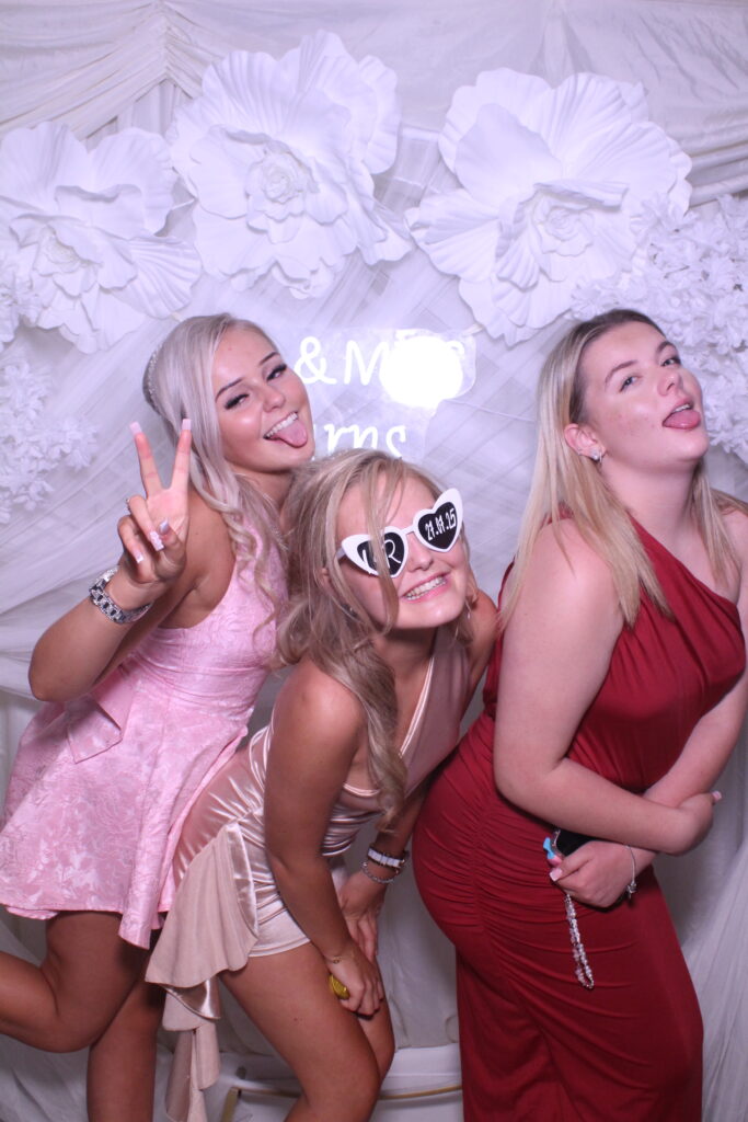Wedding guests using the Selfie Mirror photobooth in Kent