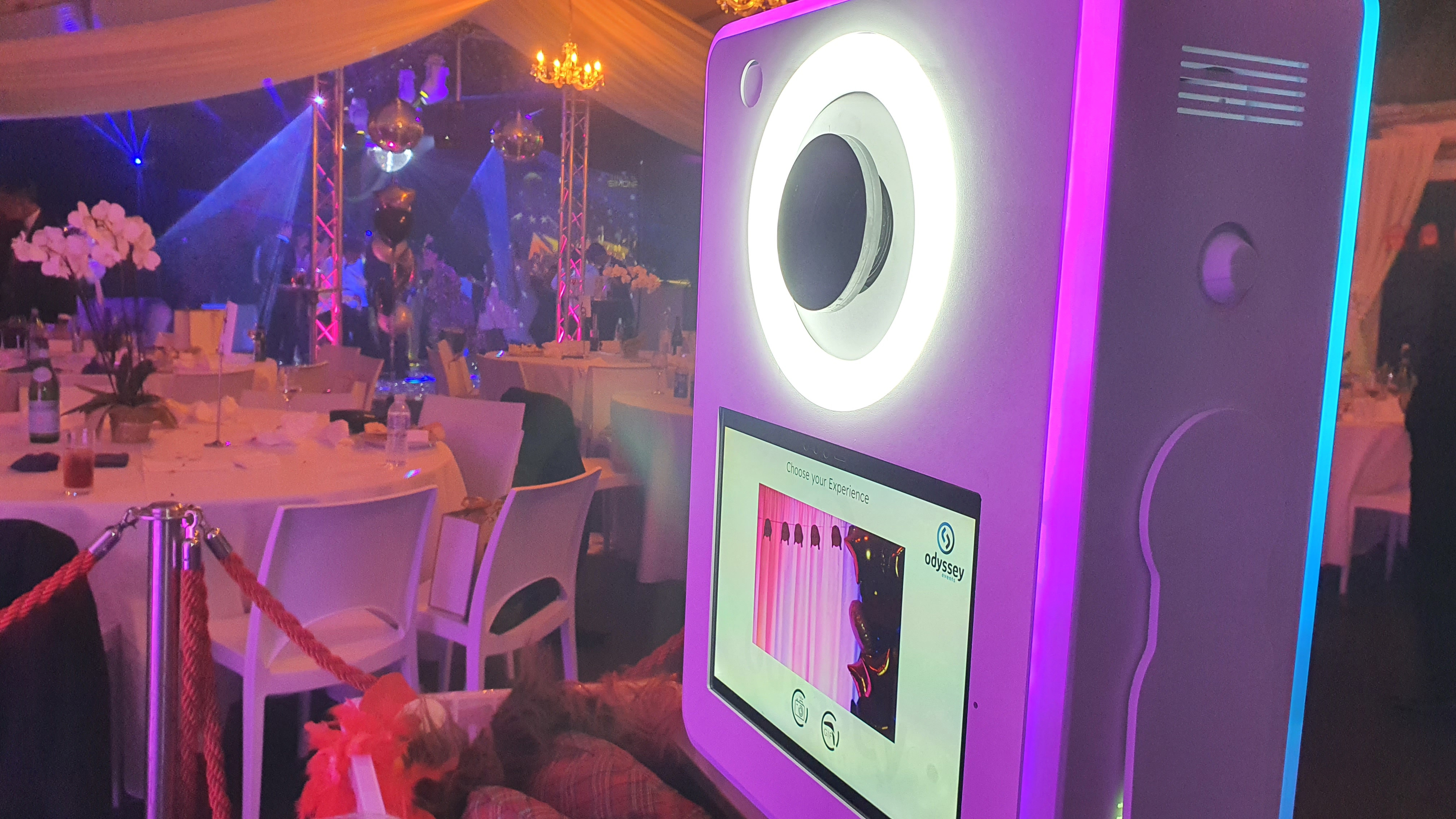 Luxury photo booth setup for a wedding in the South East