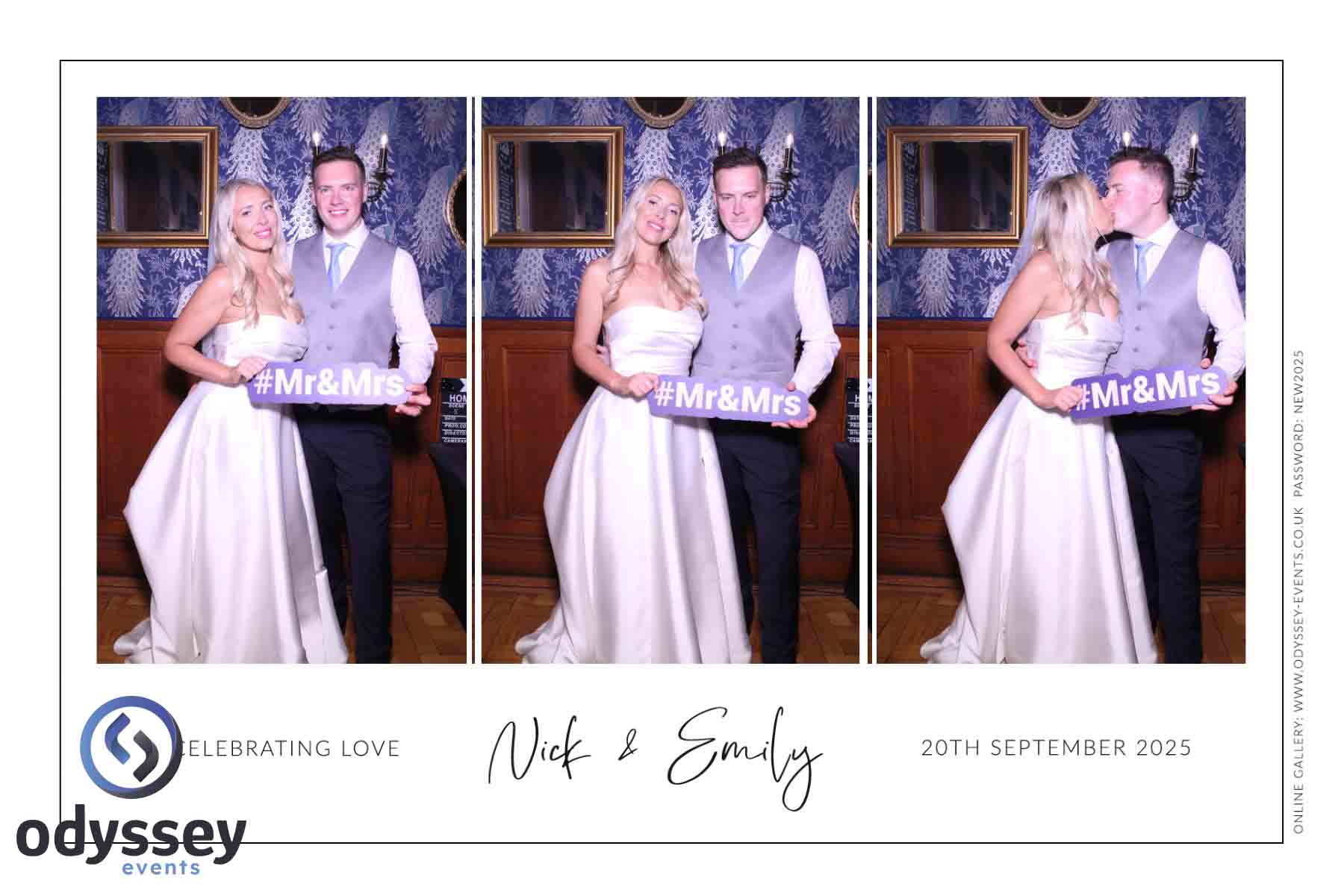 Group of wedding guests using the Selfie Mirror at Salomons Estate near Tunbridge Wells