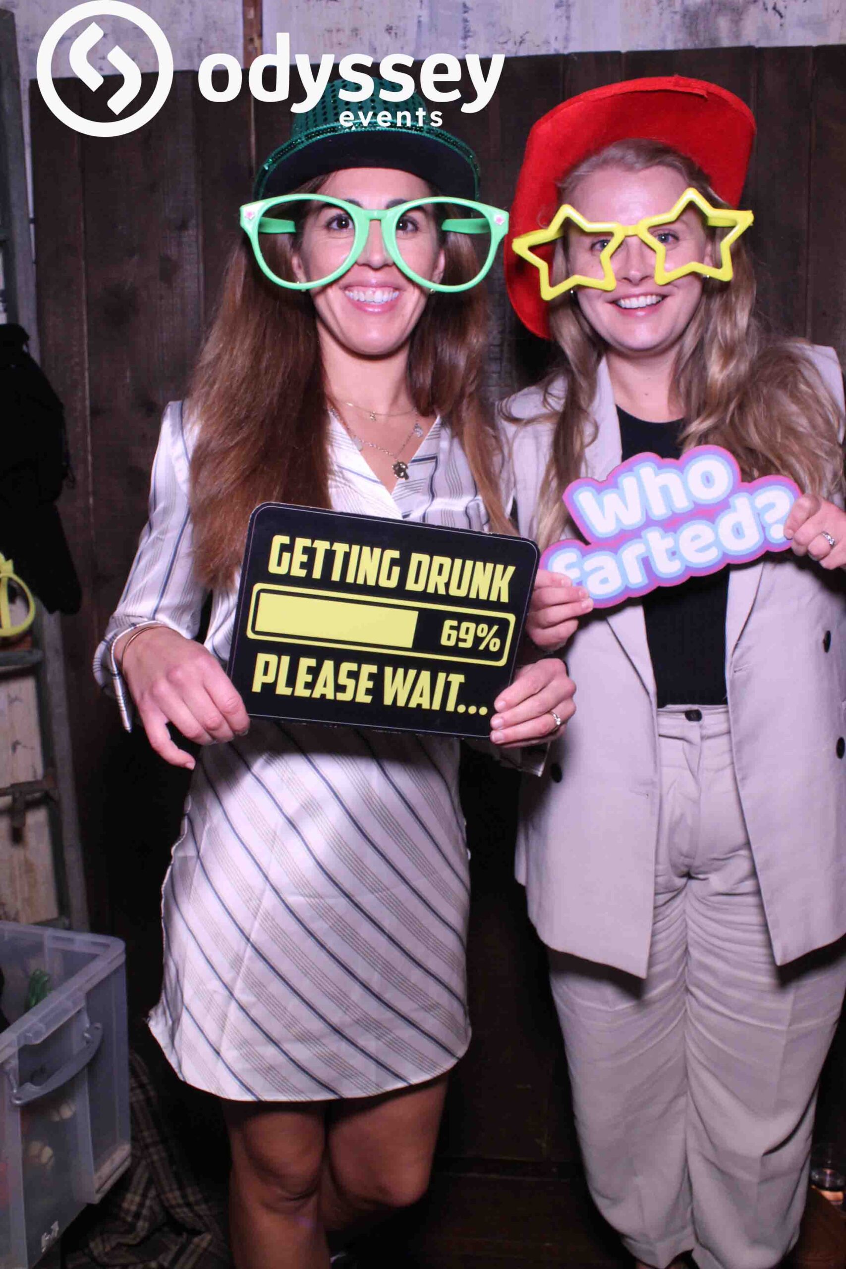 Couple and guests striking poses